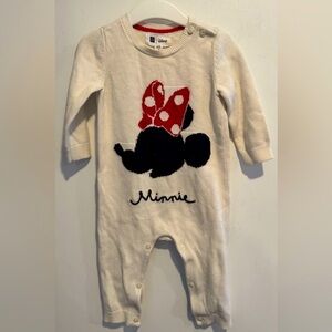 babyGap | Disney Baby Minnie Mouse cotton sweater one-piece snaps 12-18 m knit